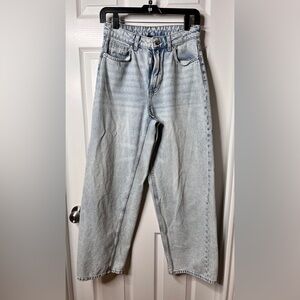 H&M Blue Flare Wide Leg Jeans Relaxed Fit